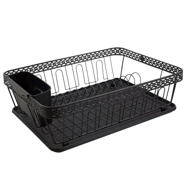 Home Basics Black Stainless Steel Dish Rack & Reviews Wayfair